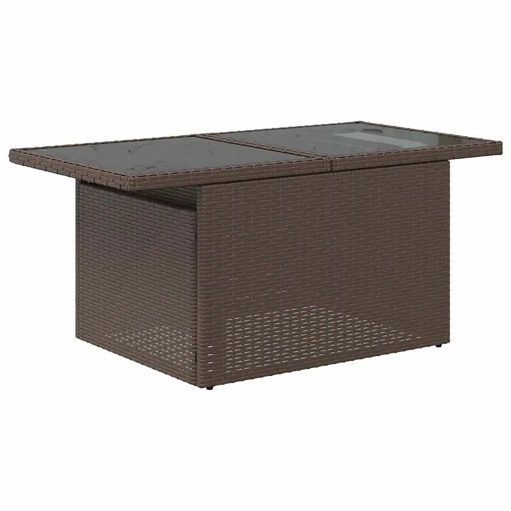 Set Divano da Giardino con cuscino 9 pcs Marrone Poly Rattan