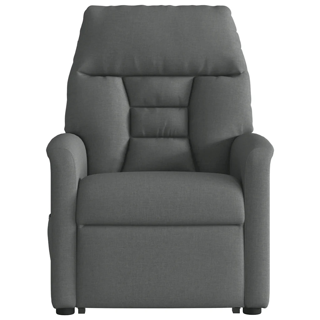 Poltrona | Sedia Relax Alzapersona Massaggi Reclinabile Grigio Scuro Tessuto