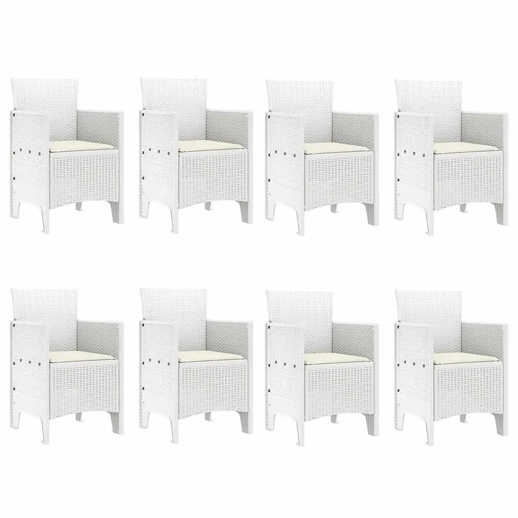 Set da Pranzo per Giardino 9 pcs Grigio chiaro Polipropilene