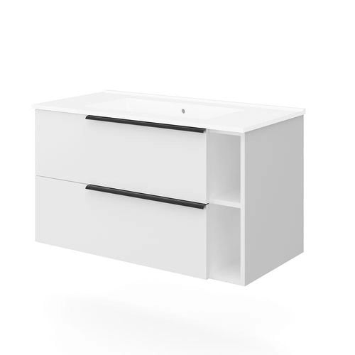 Base sospesa con cassetti cm 90 mod. LOFT - Bianco Lucido