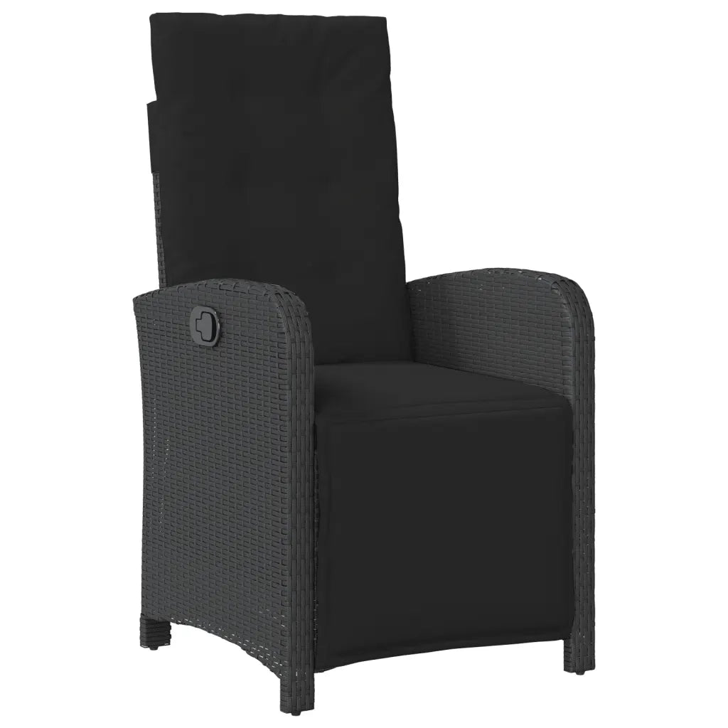 Set da Pranzo da Giardino 5 pz Nero con Cuscini in Polyrattan 3212530
