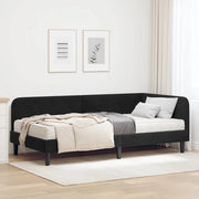 Cornice del letto ad angolo Nero 90 x 190 cm Velluto