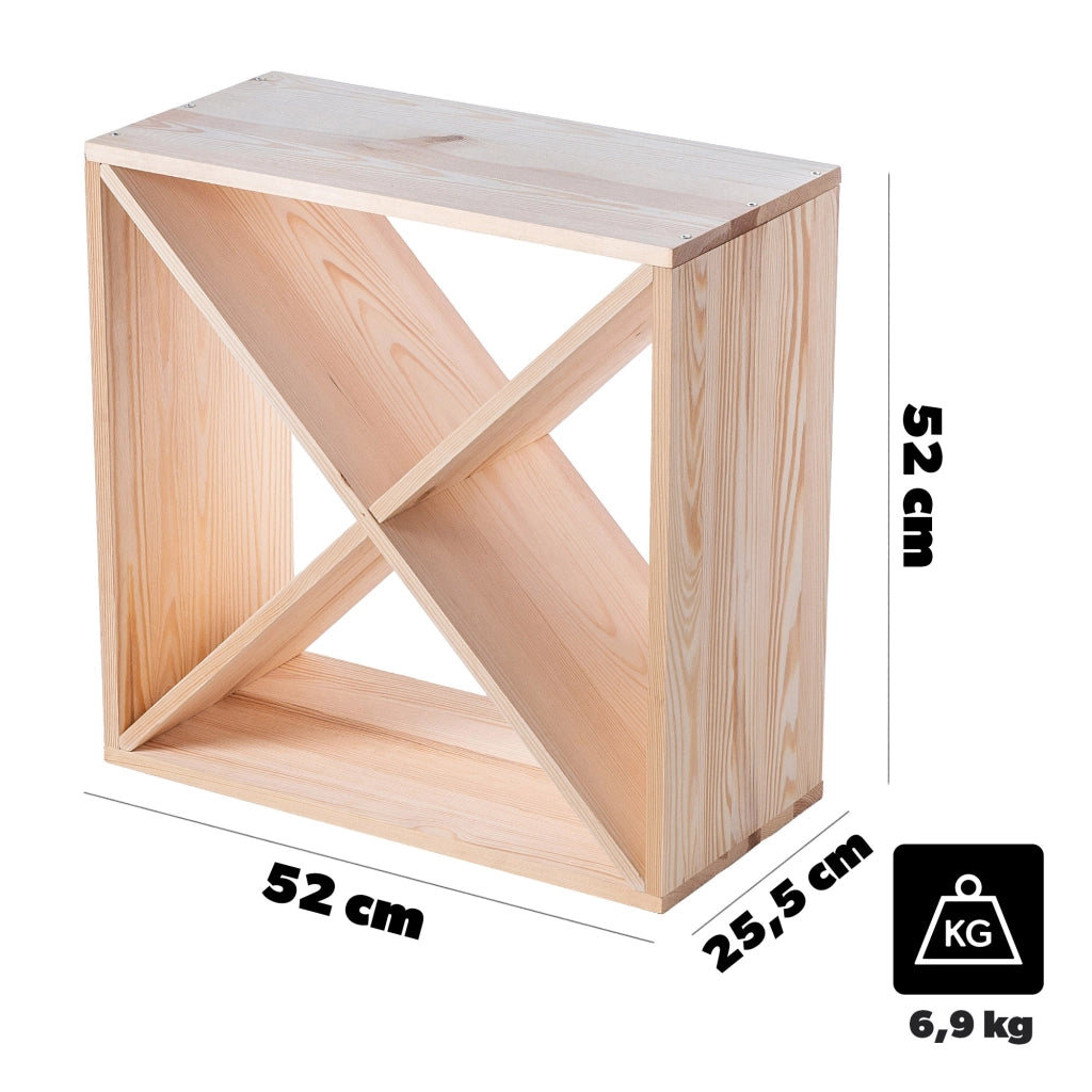 Portabottiglie in legno KADAX, capacità 24 bottiglie, mobiletto per alcolici, ripiano per soggiorno, 52 cm