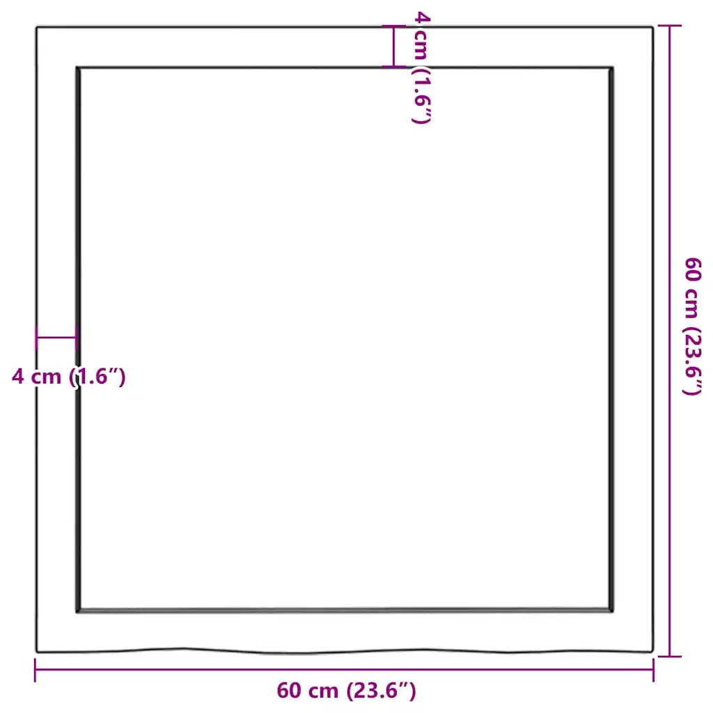 Ripiano Marrone Scuro 60x60x(2-6) cm Massello Rovere Trattato 363775