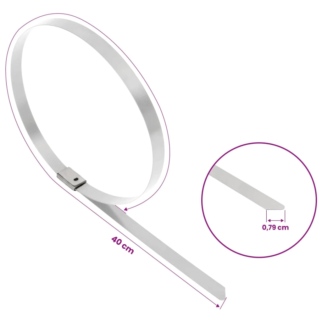 Fascetta per Cavi 25 pz 7,9 x 400 mm Argento 42029385