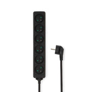 Ciabatta a 6 vie 3680W 16A Pin Ground 1,5m Tipo E Francia Nero Nedis