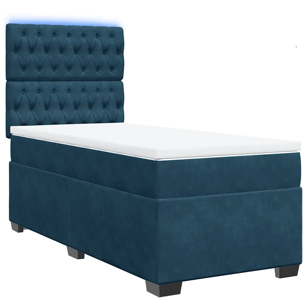 Giroletto a Molle con Materasso Blu 80x200 cm in Velluto 3293072