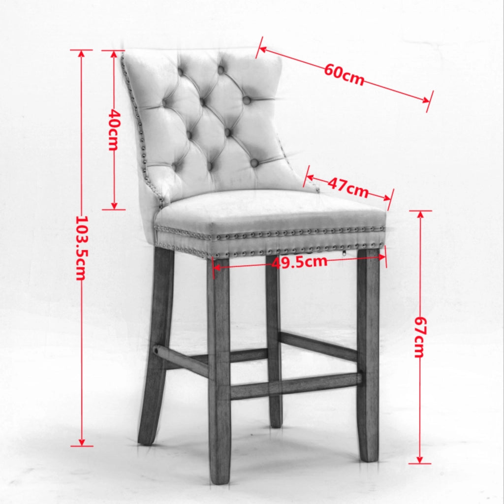 Sgabelli da Bar in Velluto con Gambe in Legno ¨C MINIMAL ¨C Set 2 Pezzi, Azzurro Chiaro