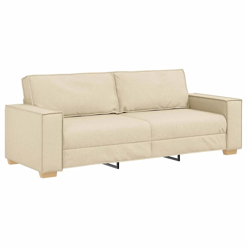 Divano 3 pcs Crema 220 x 80 x 84 cm Tessuto misto lino 3324616