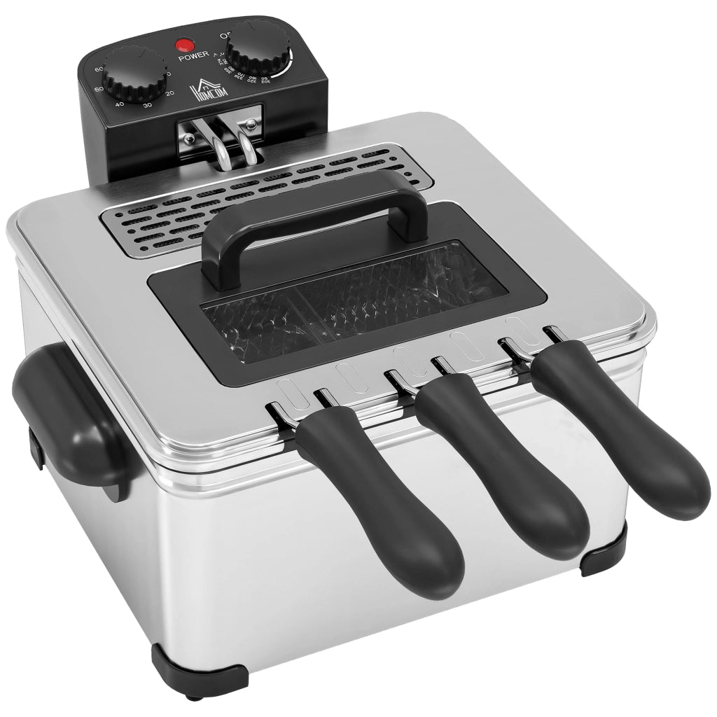 Friggitrice 5 litri con timer e controllo temperatura 2000W ¨C zephmum ¨C cestello amovibile e finestra di visualizzazione