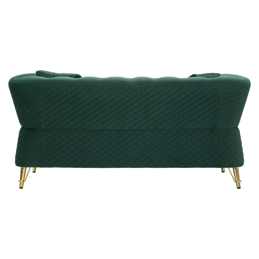 Divano VKH39, Verde, Legno, 162x83x76 cm