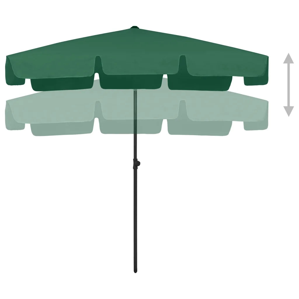 Ombrellone da Spiaggia Verde 200x125 cm 314728