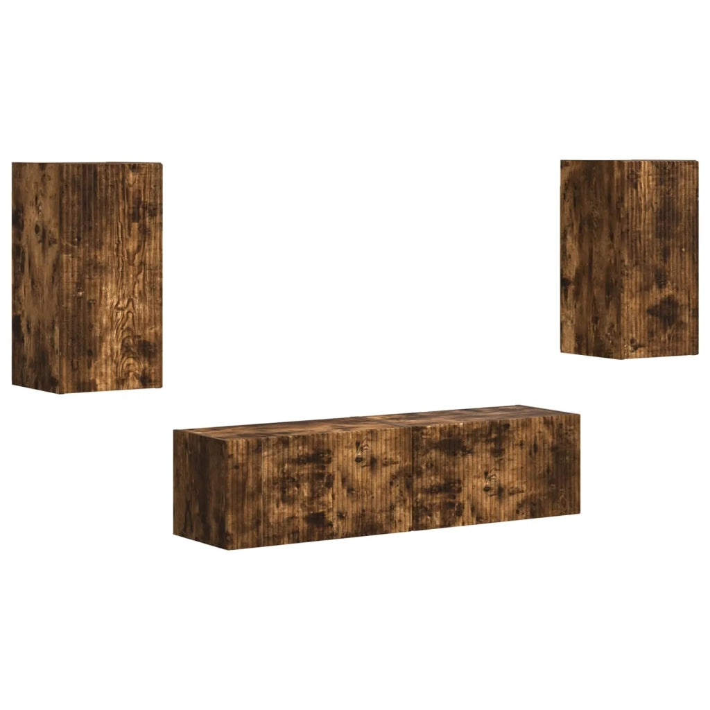Set mobile TV 4 pcs Rovere fumé Legno multistrato 3409155