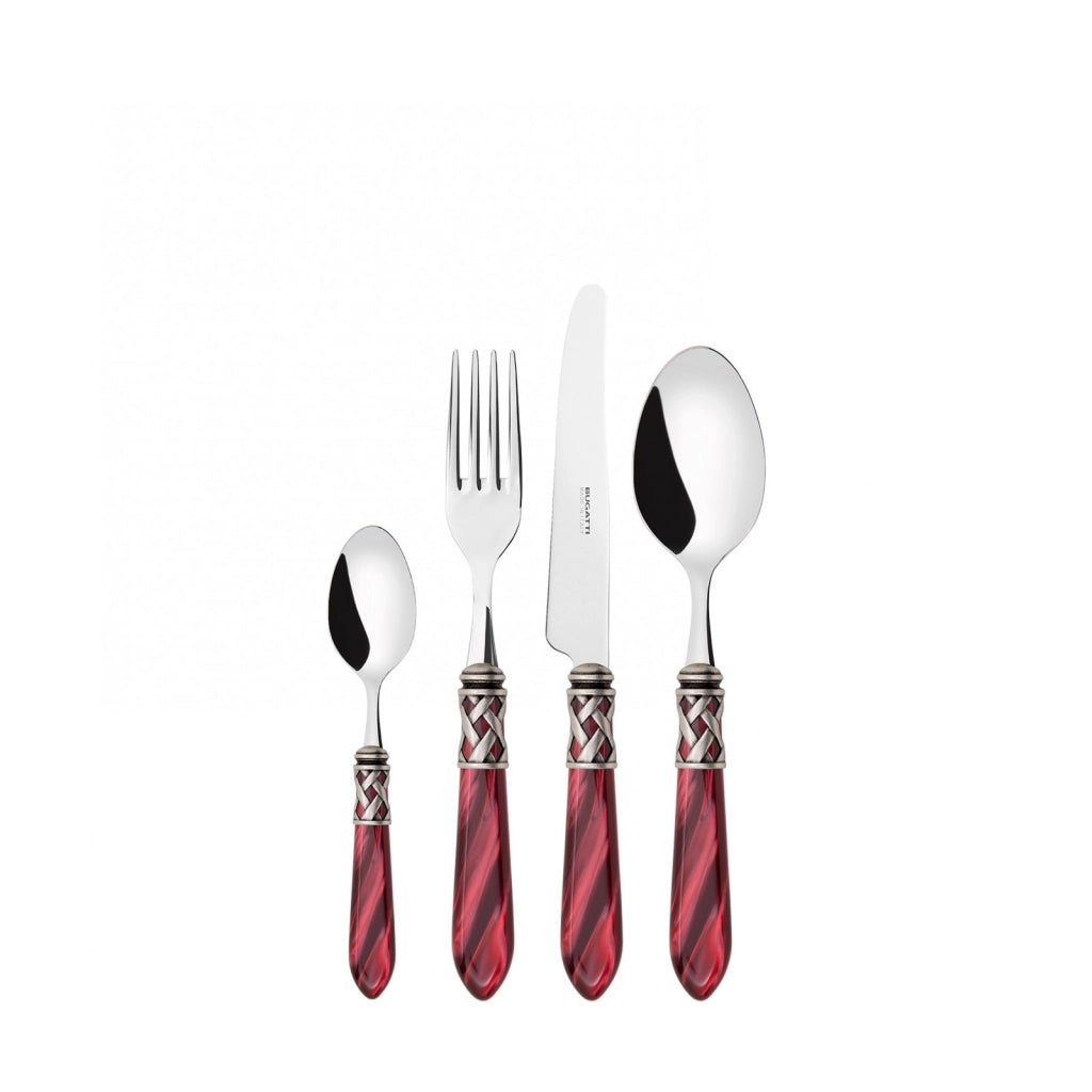 ALADDIN Ghiera Argento Anticato, Posate Set 24 Pz, Scatola
