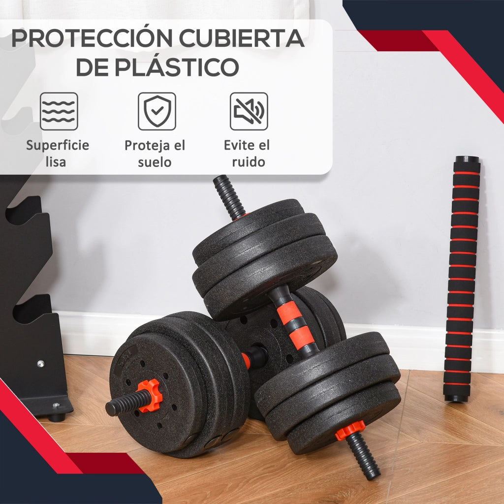 Set manubri 25 kg con barra ¨C Minimal ¨C Nero