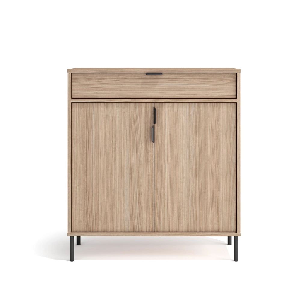 Scarpiere Herdasa effetto noce chiaro gambe grafite 89x80x29