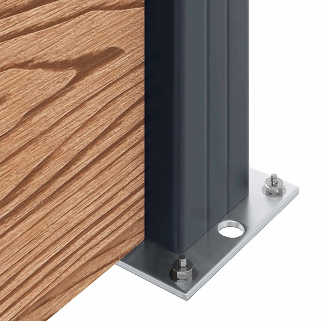 Pannello di Recinzione 5 pcs WPC e Alluminio Marrone