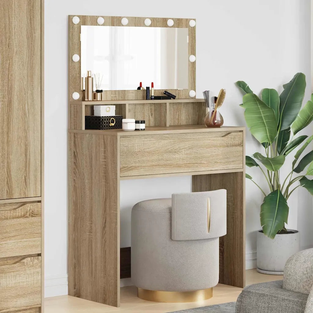 Toeletta | Tavoli da Trucco per Camera da Letto con cassetto Rovere Sonoma