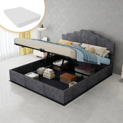 Letto Contenitore Imbottito ¨C MINIMAL ¨C Grigio 160x200 con Materasso