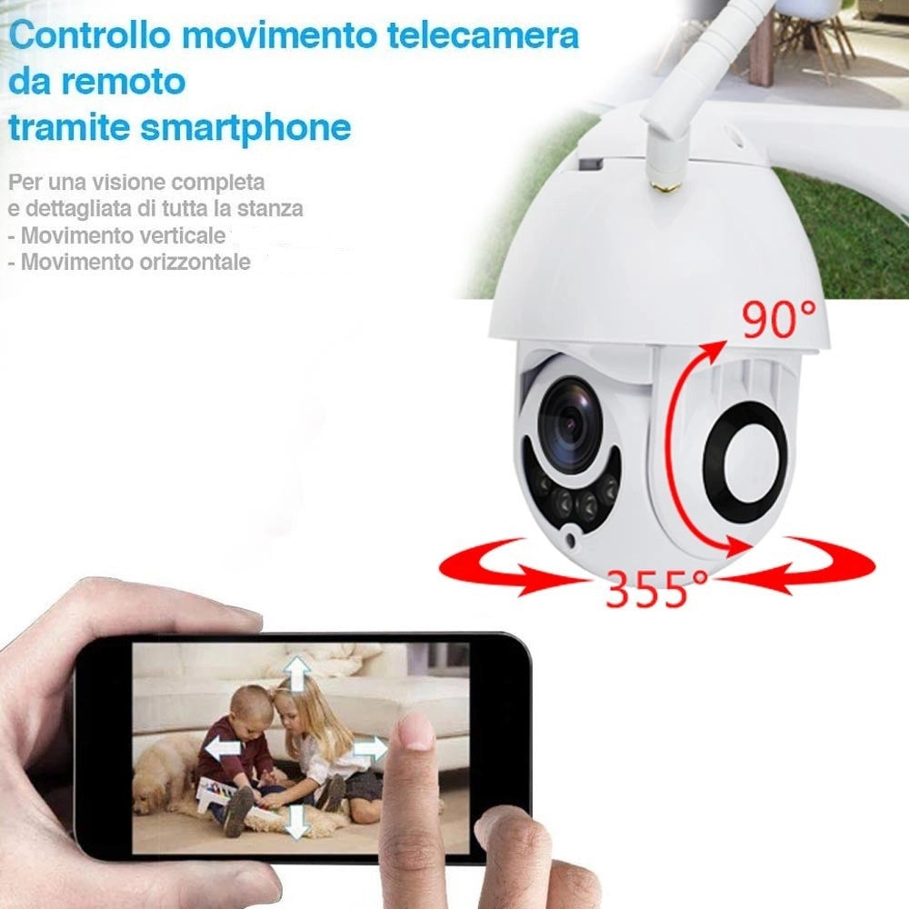 Trade Shop - Telecamera Ip Camera Full Hd 1080p Wireless Motorizzata Wifi Internet Da Esterno -