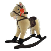 Cavallo a Dondolo per Bambini in Peluche con Suoni Beige