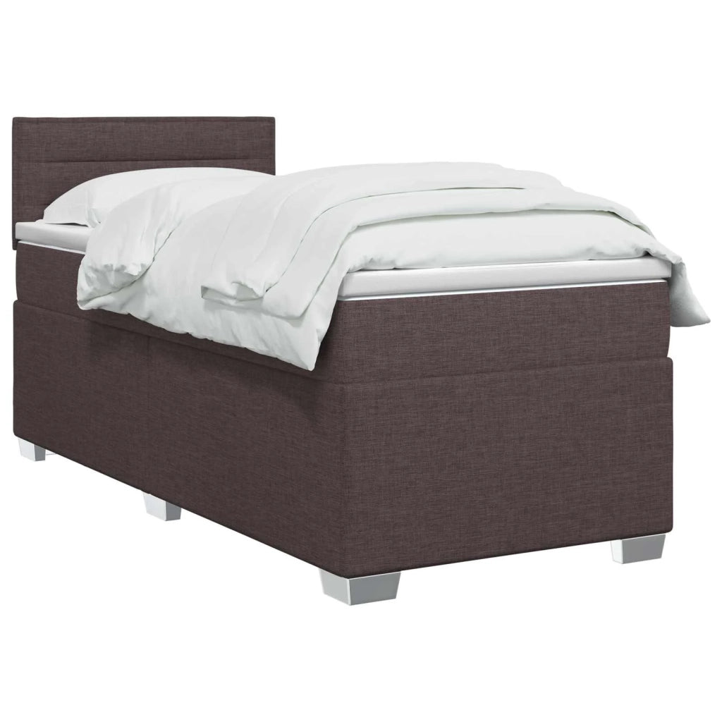 Letto con Box Spring, Materasso e LED Marrone Scuro 90 x 200 cm 3451850