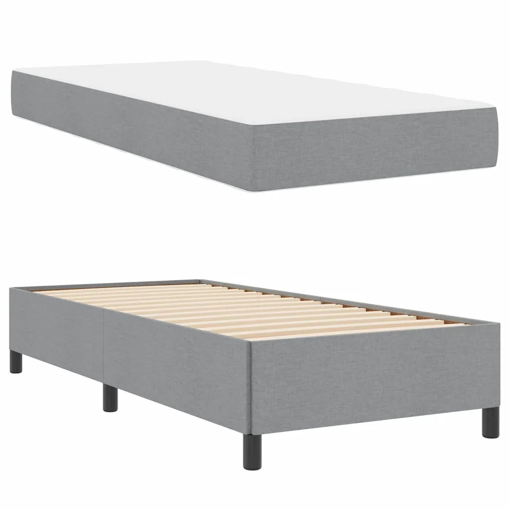 Letto a molle con materasso Grigio chiaro 90 x 190 cm Tessuto