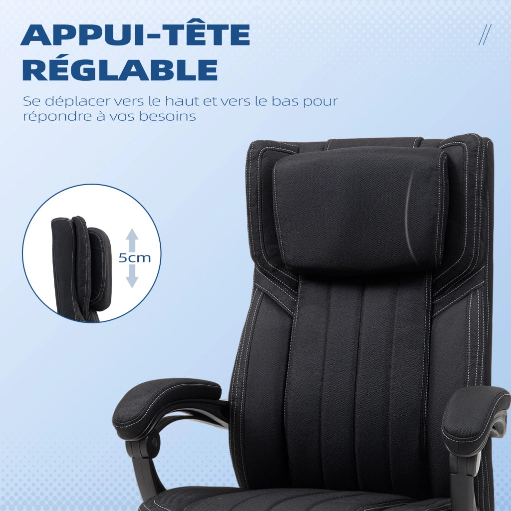 Sedia da ufficio girevole con schienale reclinabile e altezza regolabile ¨C zephmum ¨C 65x61x105-113 cm nero