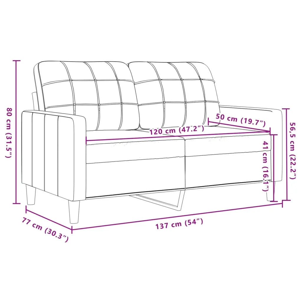 Divano a 2 Posti-Sofa 2 Posti Rosa 120 cm in Velluto 207054