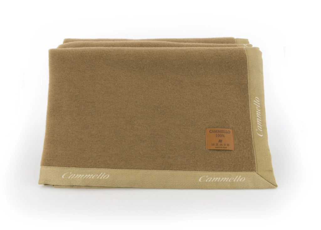 Coperta Invernale In 100% Pura Lana Di Cammello - Singolo - Cammello