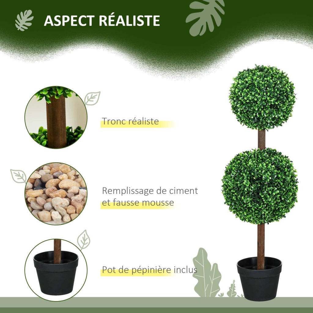 Albero di bosso artificiale ¨C Minimal ¨C 2 pezzi, 90 cm, verde