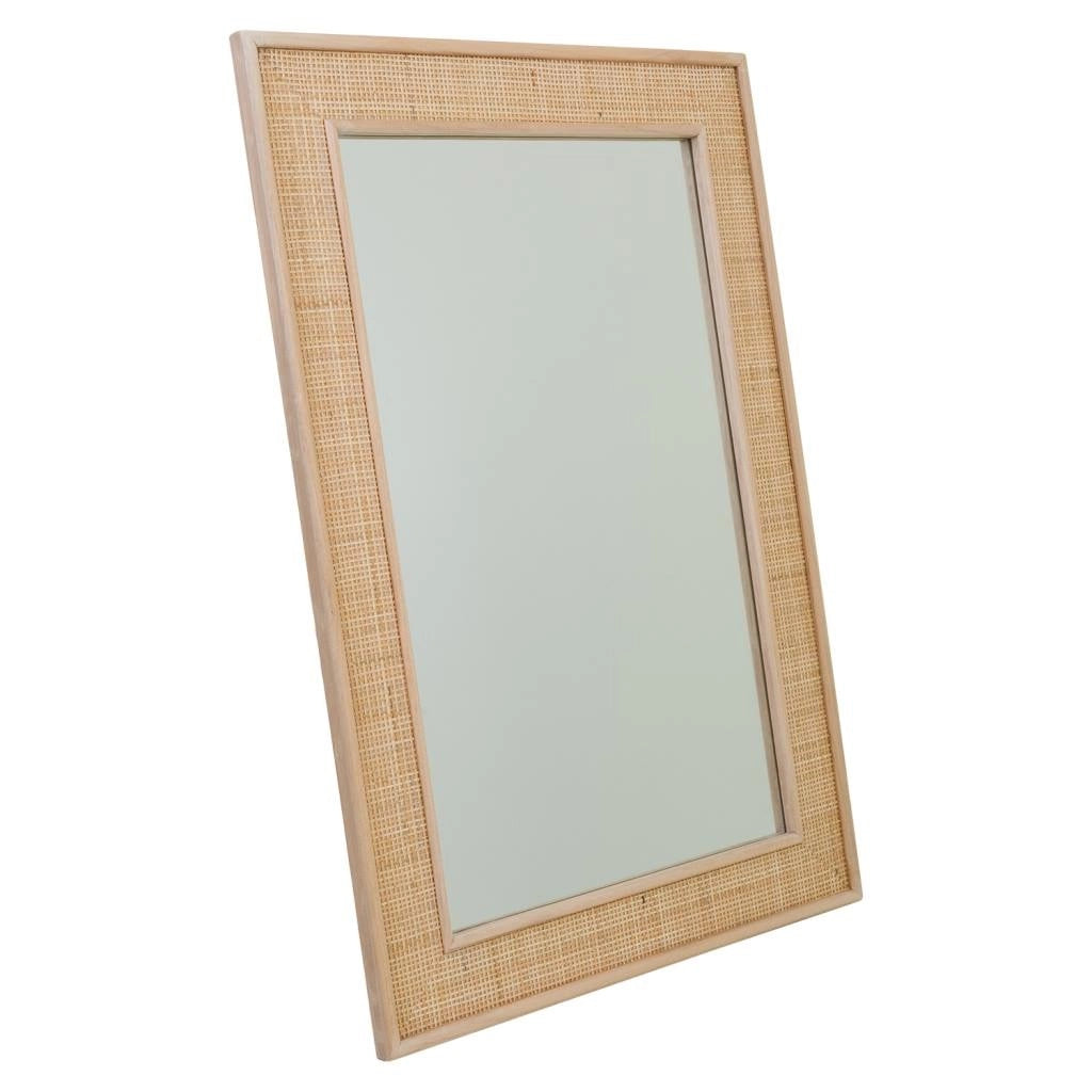Specchio in MDF e griglia, marrone, 70x2,5x100 cm