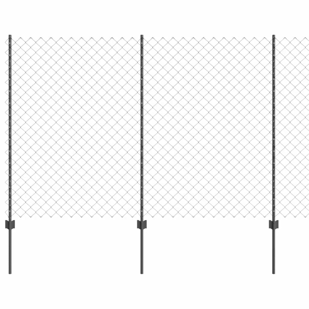 Recinzione a maglie con palo 25 x 1,6 m Grigio Rete 3336284