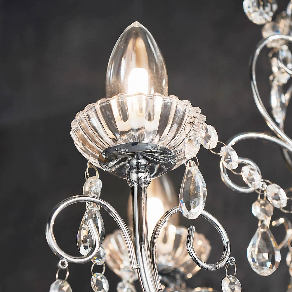Lampadario bagno Tabitha cromato cristallo 5xG9 IP44