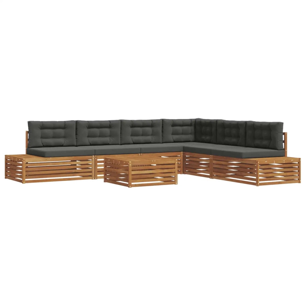 Set di divani da esterno 7 Pezzo Naturale e Antracite 3374107
