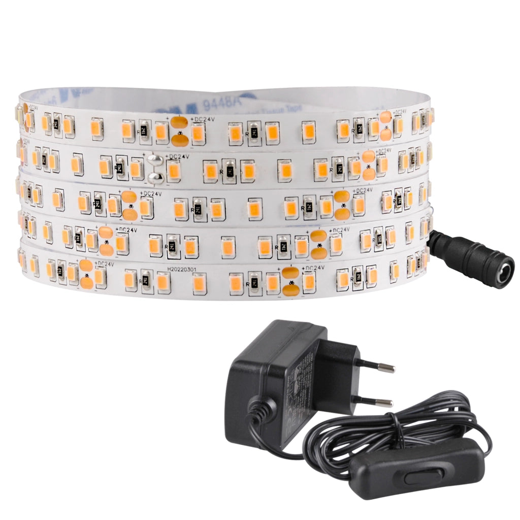 Kit striscia LED 3m 24V 2700K IP20 con switch Polux