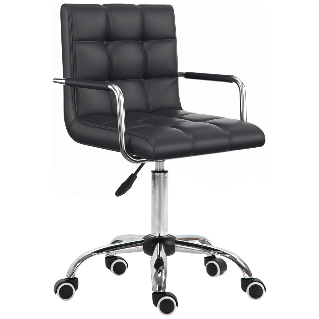 Sedia da Ufficio Ergonomica ¨C Xylo ¨C Pelle PU Nero, Schienale Imbottito, Altezza Regolabile, 5 Ruote
