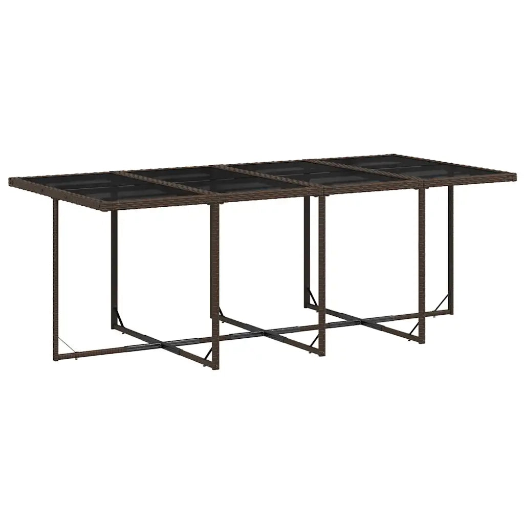 Set da Pranzo da Giardino 13pz con Cuscini Marrone Polyrattan 3210681