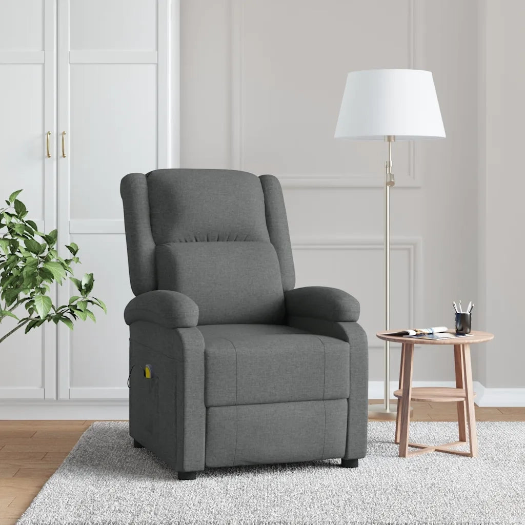 Poltrona Massaggiante Grigio Scuro in Tessuto 348448