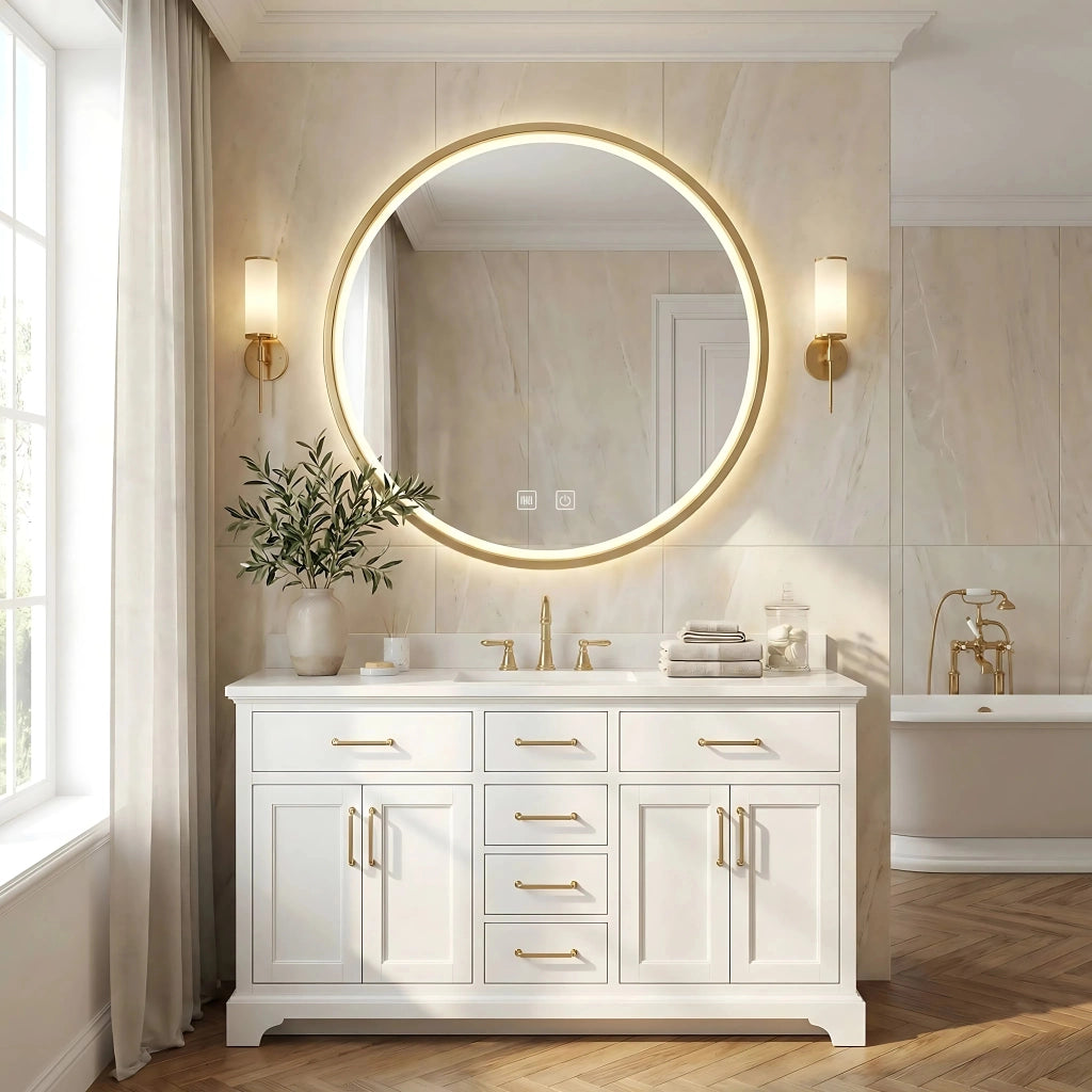 Specchio Led 50cm Mmj Brush Gold
