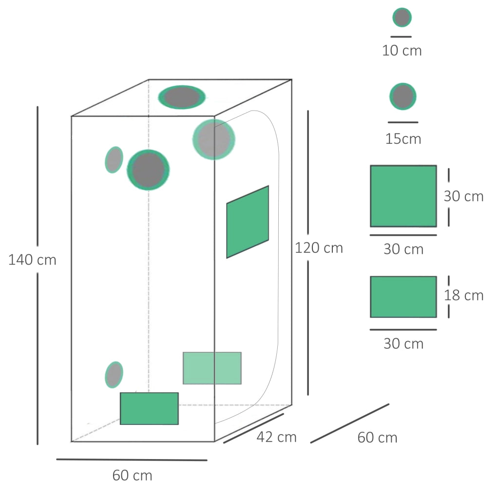 Serra Idroponica 60x60x140 cm ¨C Minimal ¨C Nero