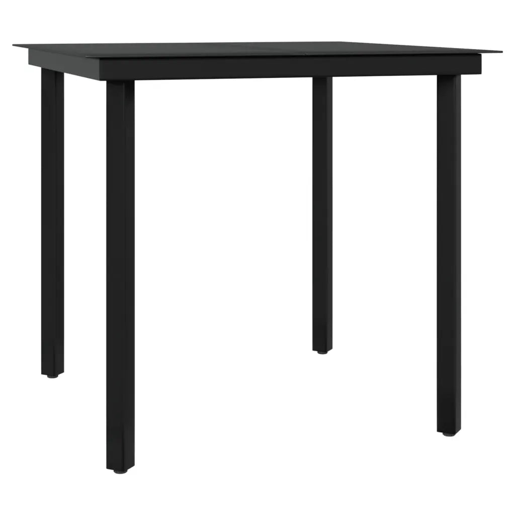 Set da Pranzo da Giardino 3 pz con Cuscini Grigio e Nero 3099335