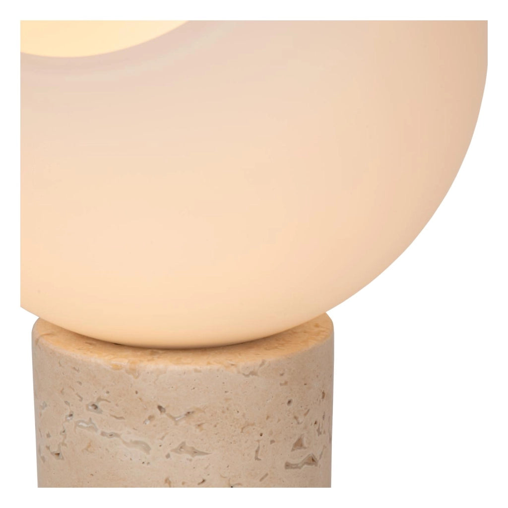 Lampada da tavolo Davin Lucide sfera vetro bianco E27