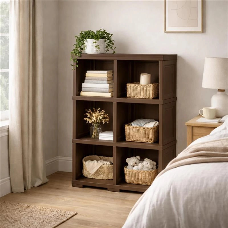 SCAFFALE 3 MODULI WENGÉ 79X42,5X125 CM – LIBRERIA VERTICALE SALVASPAZIO PER ZONA LIVING E STUDIO