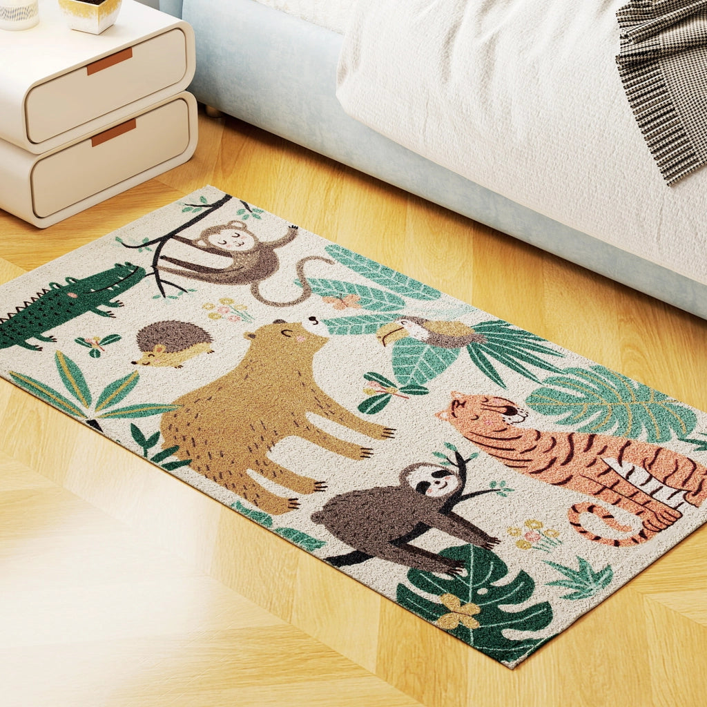 Tappeto in pile con motivo giungla ¨C Xylo ¨C crema e multicolore