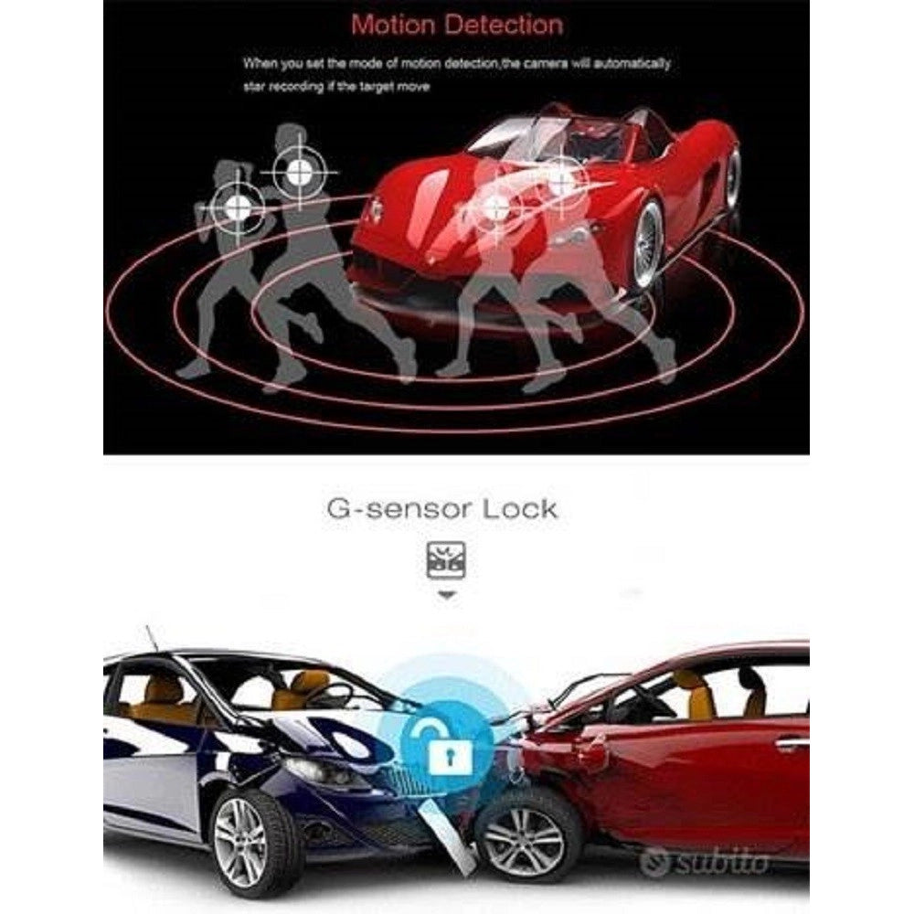 Trade Shop - Specchietto Camera Posteriore Hd Registratore Auto Specchio Retrovisore Q-a182 -