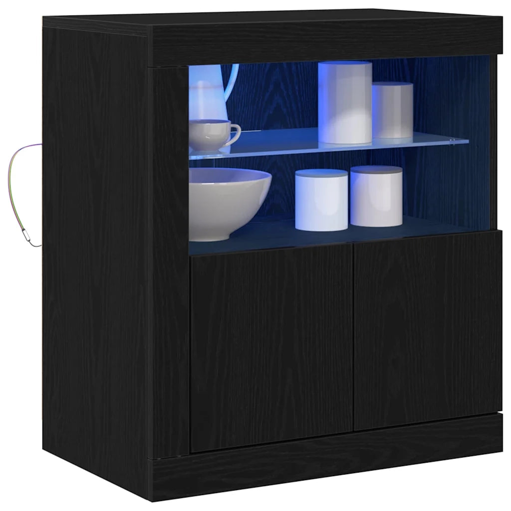 Madia LED Nero 60,5 x 37 x 67 cm Legno multistrato 863014