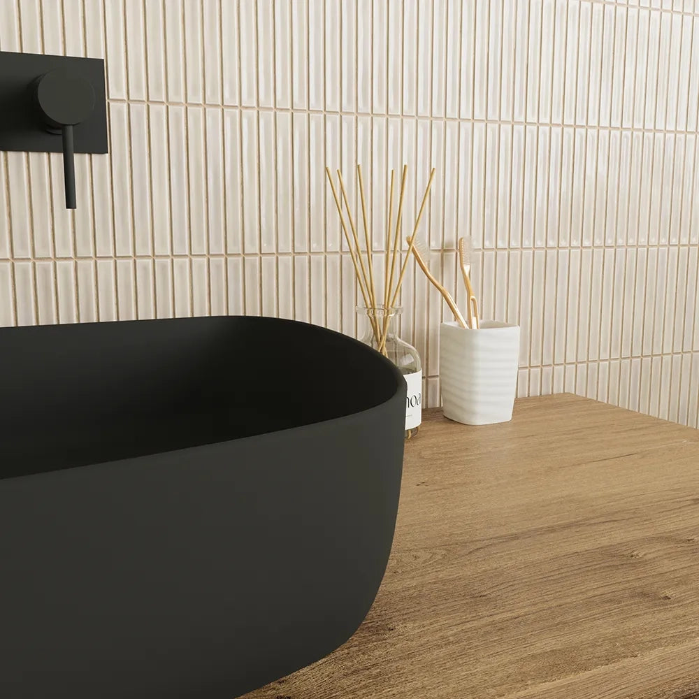 Lavabo da appoggio tondo 55,5x44x14 nero opaco | Persico