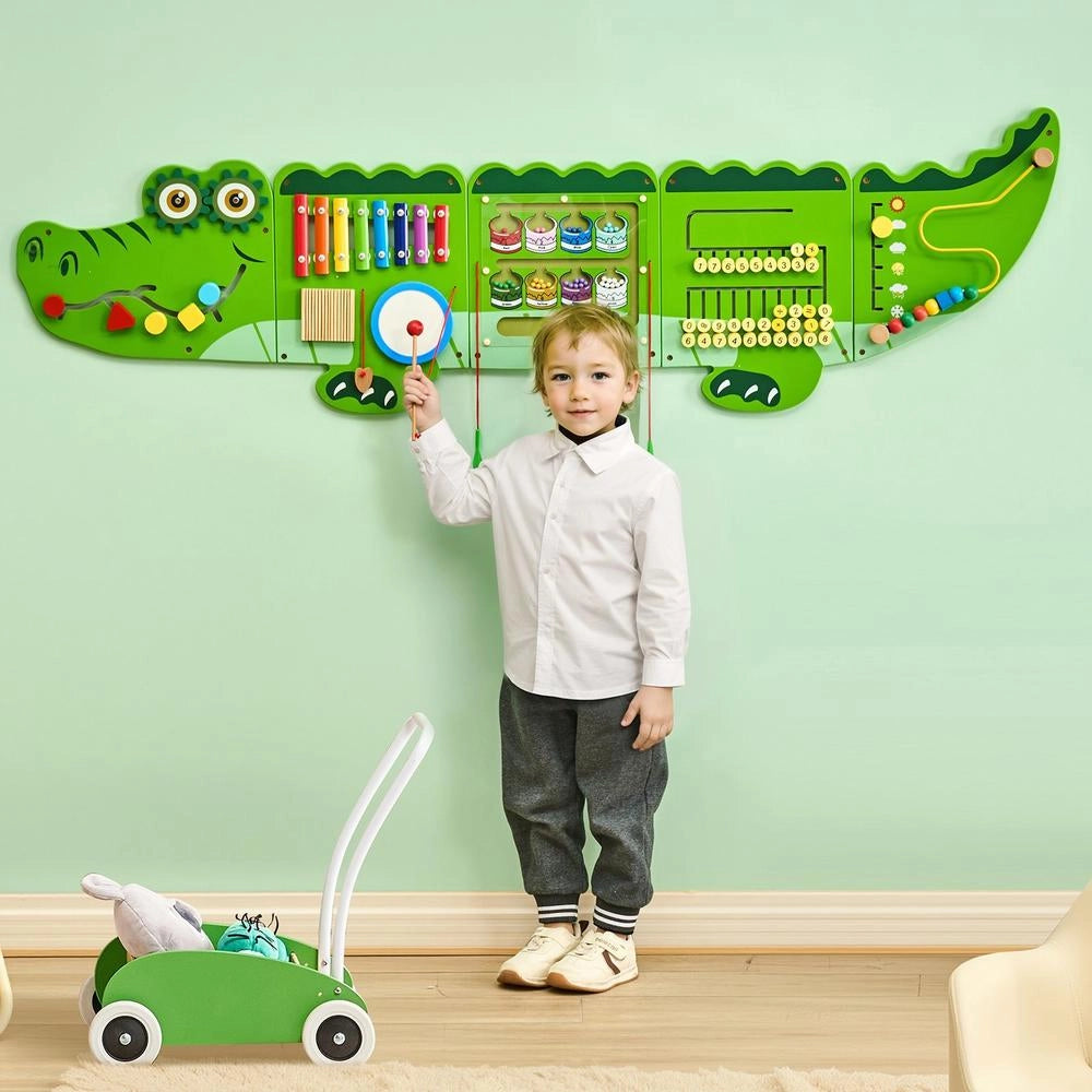 Pannello Sensoriale Montessori Parete 9 Attività Interattive Legno 3-12 Anni Apprendimento Sala Giochi Asilo