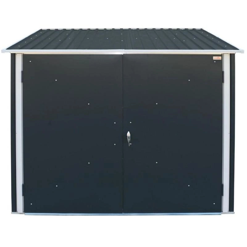 Box per Biciclette 203x203x162 cm in Metallo Antracite e Bianco